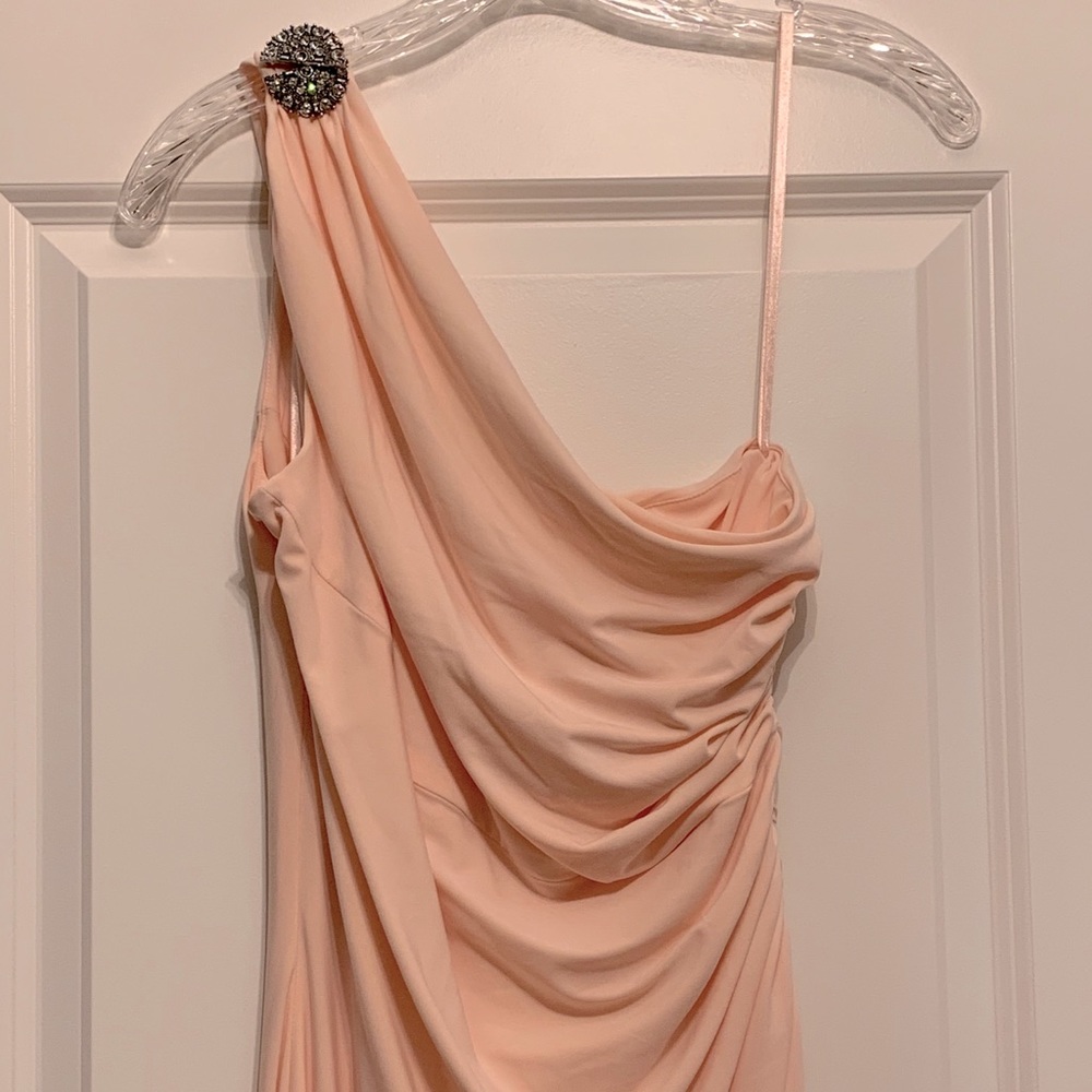 Lds single shoulder ruched gown by Ralph Lauren